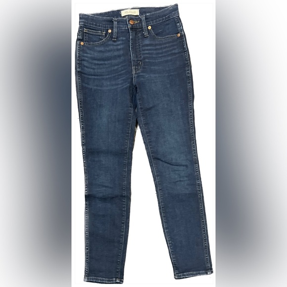 MADEWELL High Rise Skinny Dark Wash Jeans, Size 24P - Picture 1 of 5